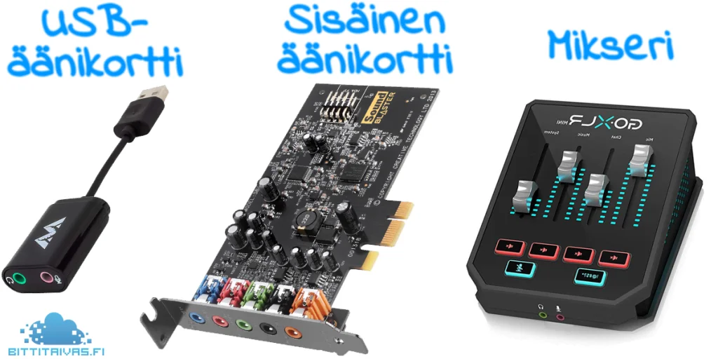 Äänikortti ja mikseri