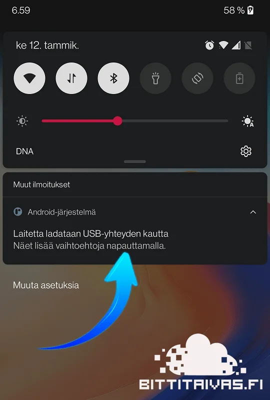 Android Verkkoyhteyden jakaminen USB-yhteydellä