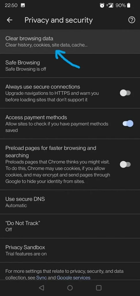 Android välimuistin tyhjennys 4