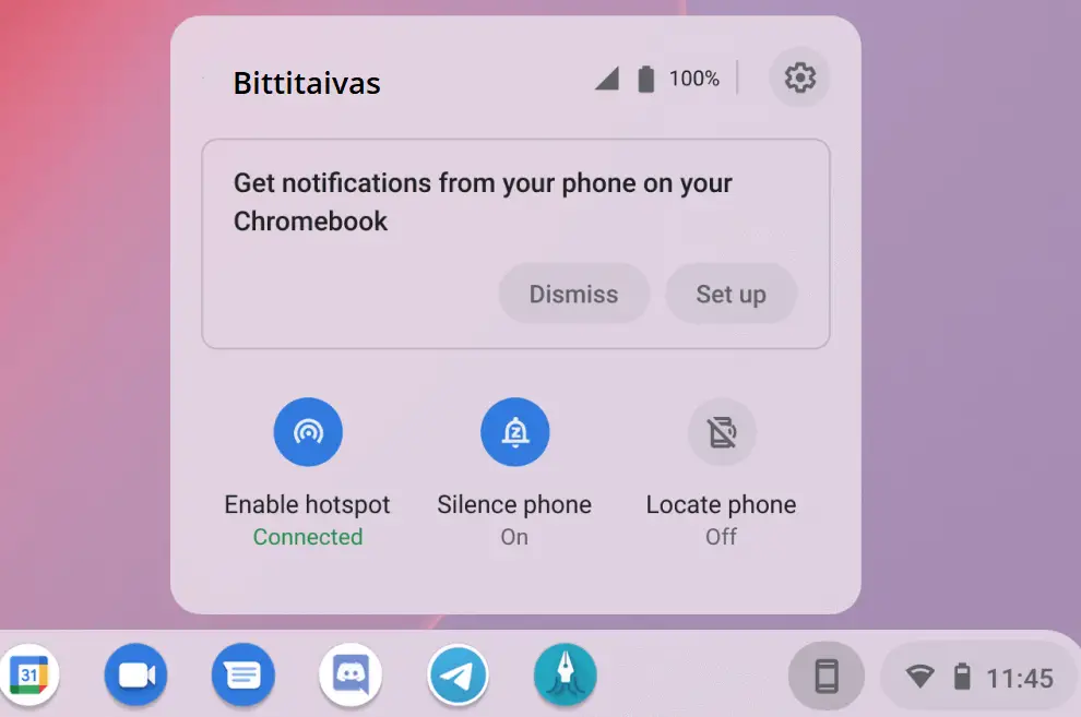 Chrome OS puhelimen yhdistäminen