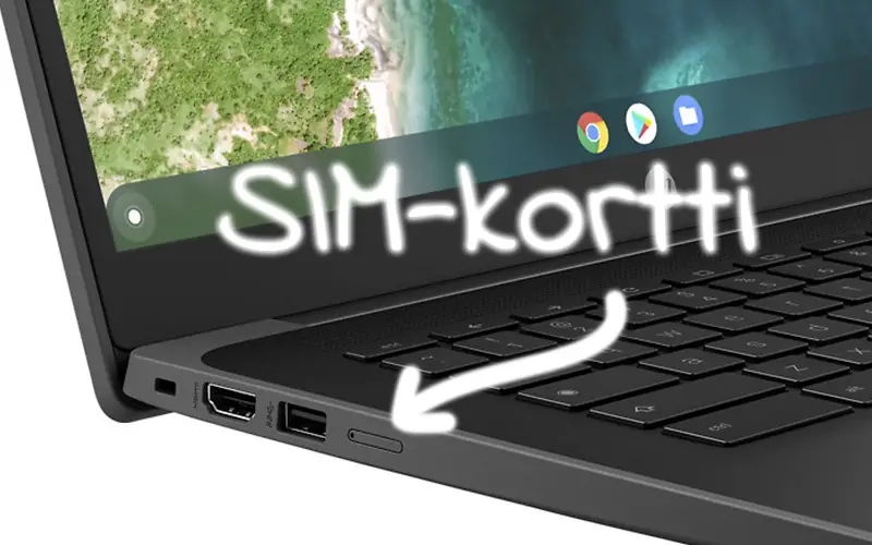 Chromebook SIM asema
