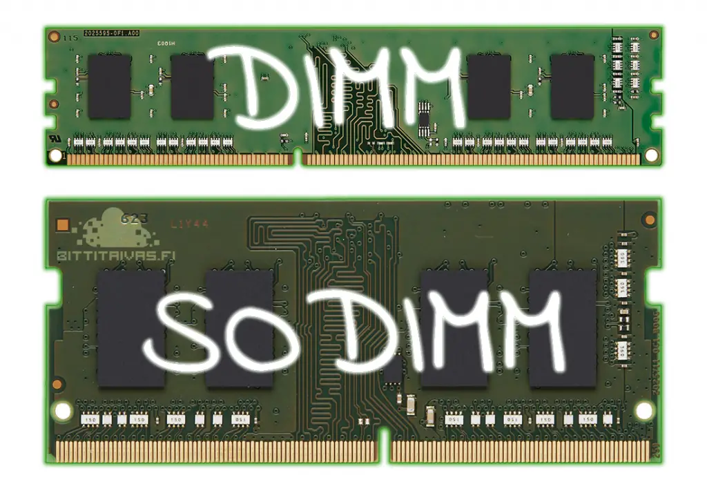 DIMM vs SODIMM muistivertailu