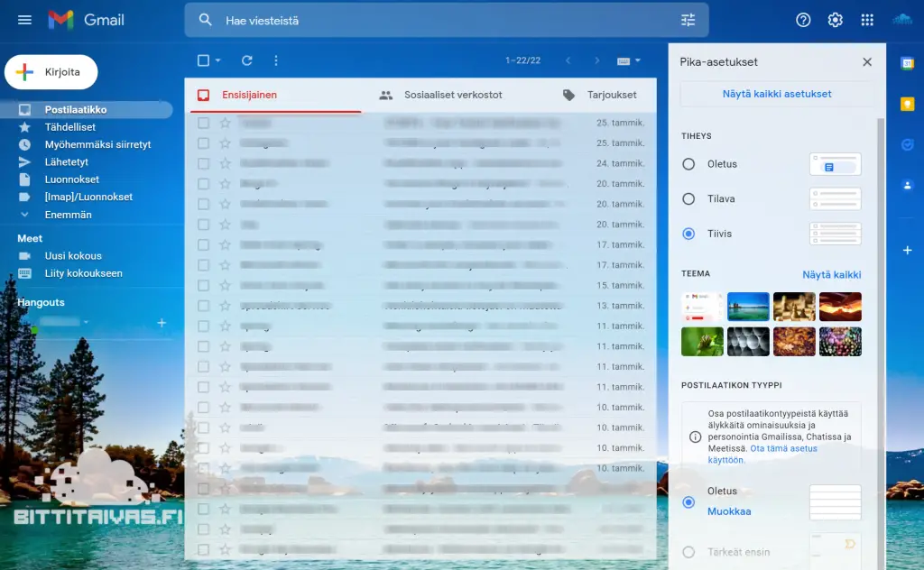 Gmail ilmainen sähköposti käyttöliittymä