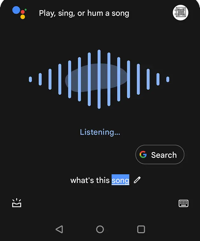Google Assistant Musiikintunnistus