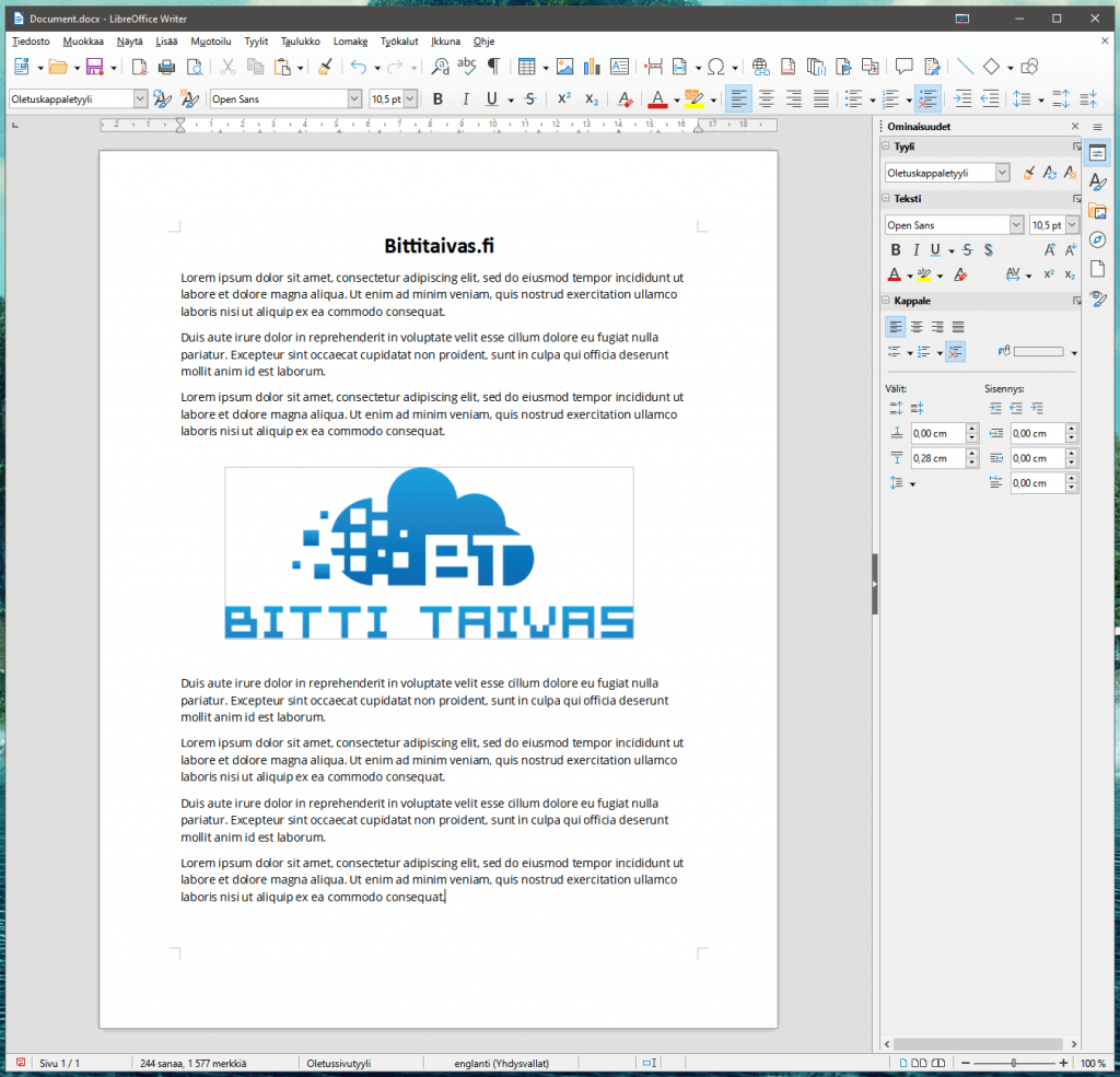 LibreOffice Ilmainen Tekstieditori