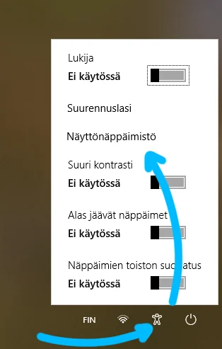 Lukitusnäytön virtuaalinäppäimistö