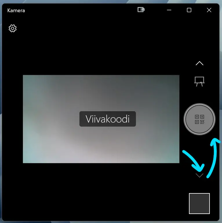 QR viivakoodin lukija Windows 11 kameralla