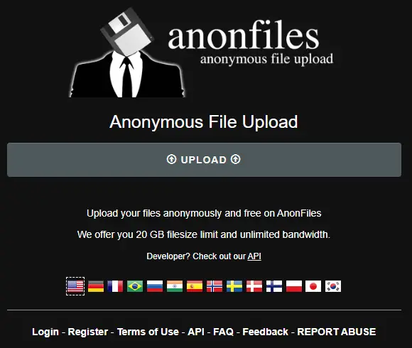 anonfiles anonyymi tiedostojen jakaminen